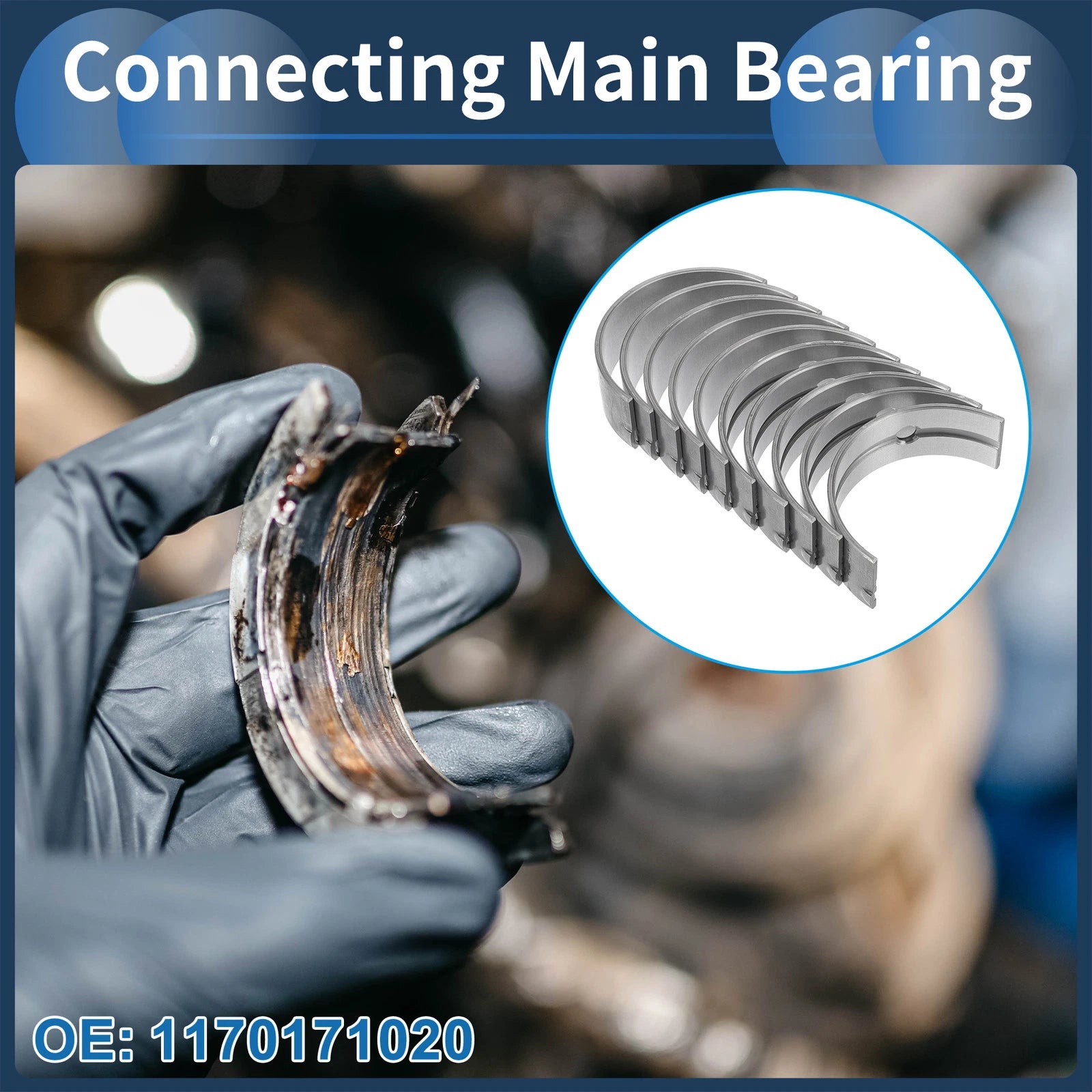 Main Bearing Set No.1170171020 for Toyota Van (1984–1989) 10 Pcs