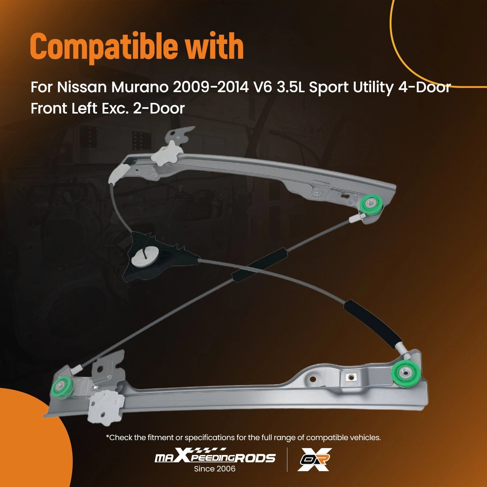 Front Driver LH Window Regulator for Nissan Murano (2009–2014) 807211AA2A
