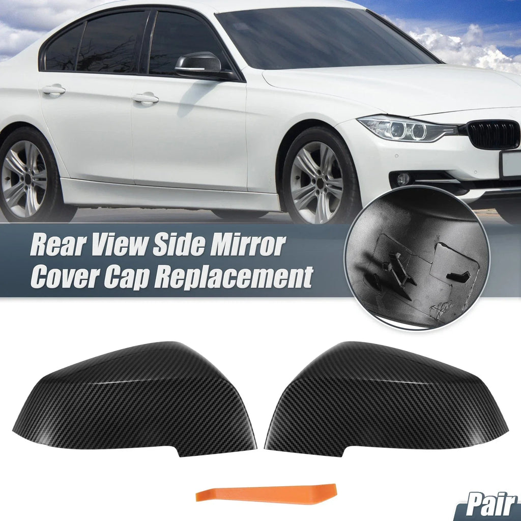 Pair Rearview Mirror Cover Cap Carbon Fiber Pattern for BMW 330i 320i 220i