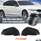 Pair Rearview Mirror Cover Cap Carbon Fiber Pattern for BMW 330i 320i 220i