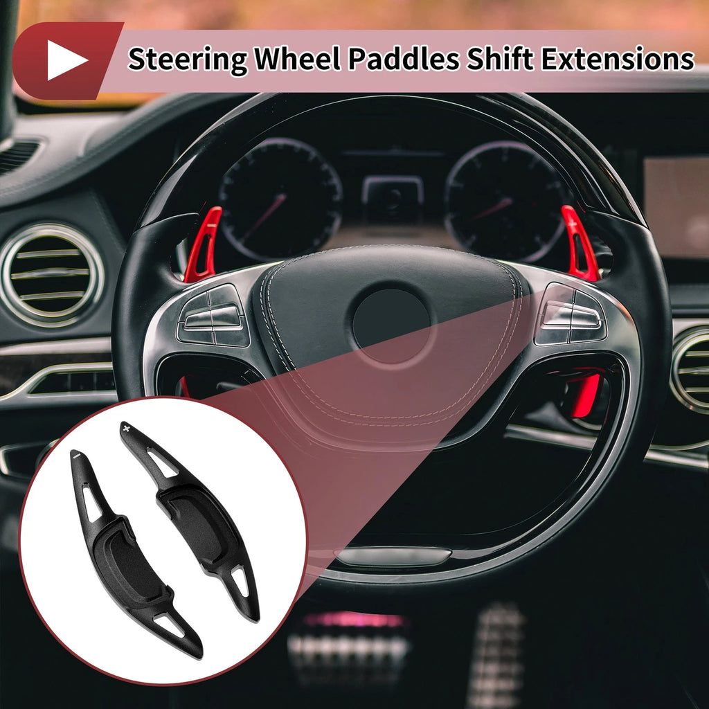 Set of 2 Black Aluminum Alloy Steering Wheel Paddles for Mazda Axela (2020–2021)