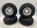 Set of 2 DWT Polished 8" Wheels Rims for Suzuki LT80 (19" A027)
