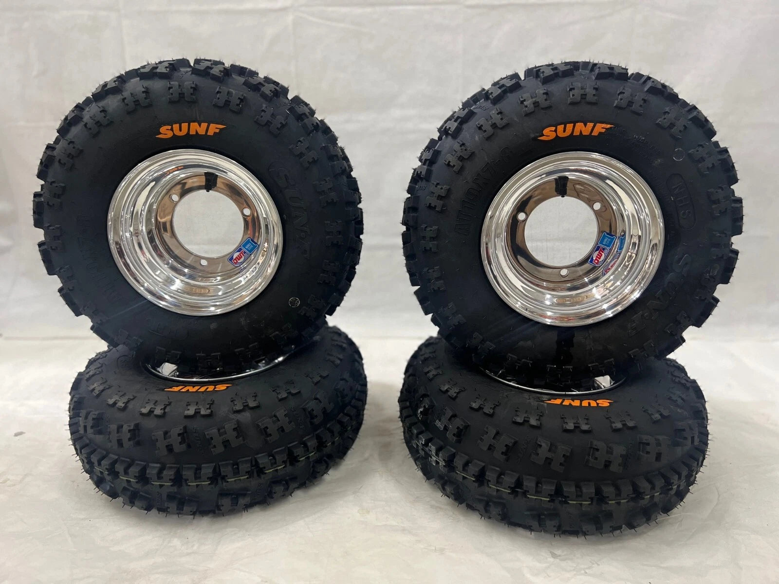 Set of 2 DWT Polished 8" Wheels Rims for Suzuki LT80 (19" A027)
