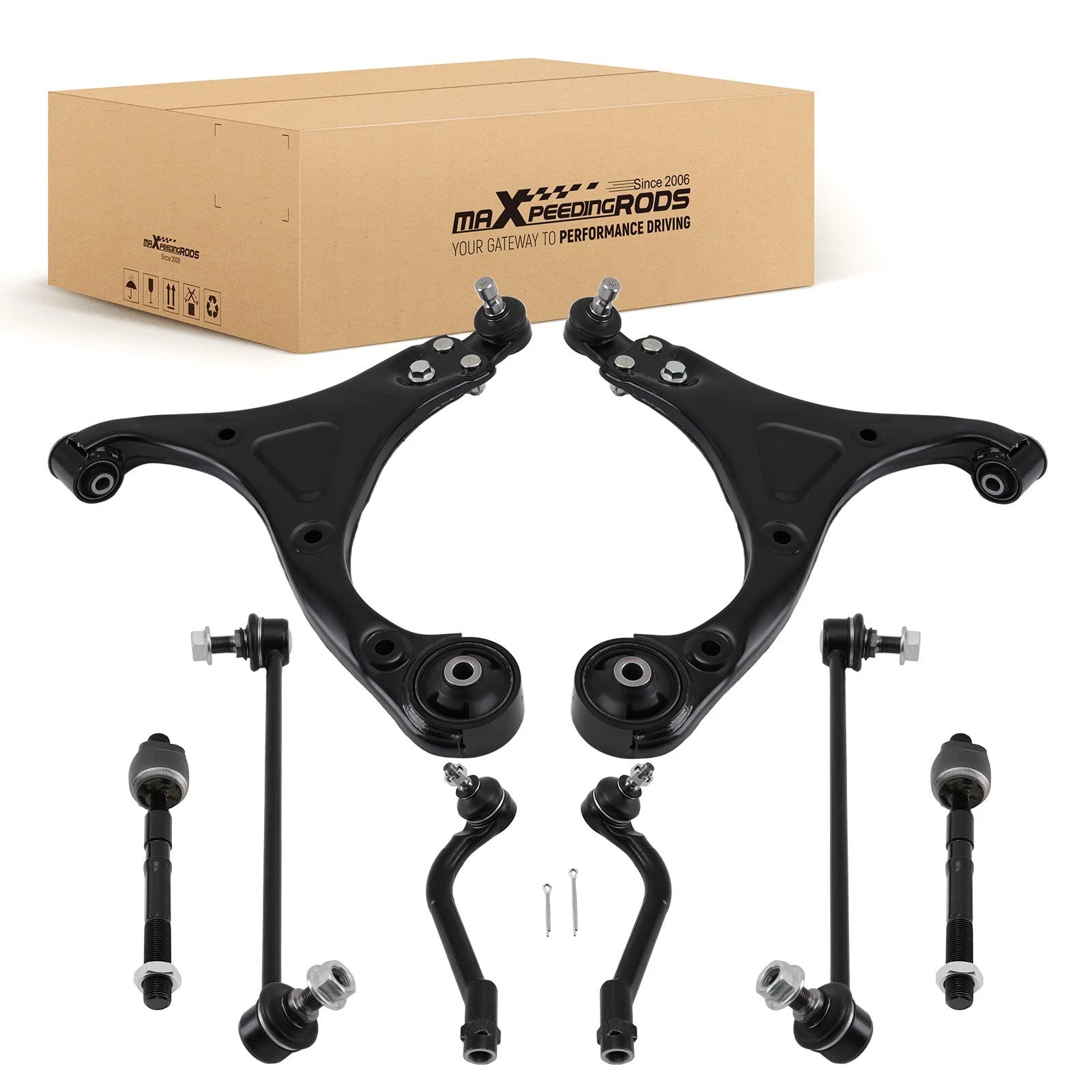 8pc Front Lower Control Arm Sway Bar End Link Tie Rod for Hyundai Sonata (2011–2014)
