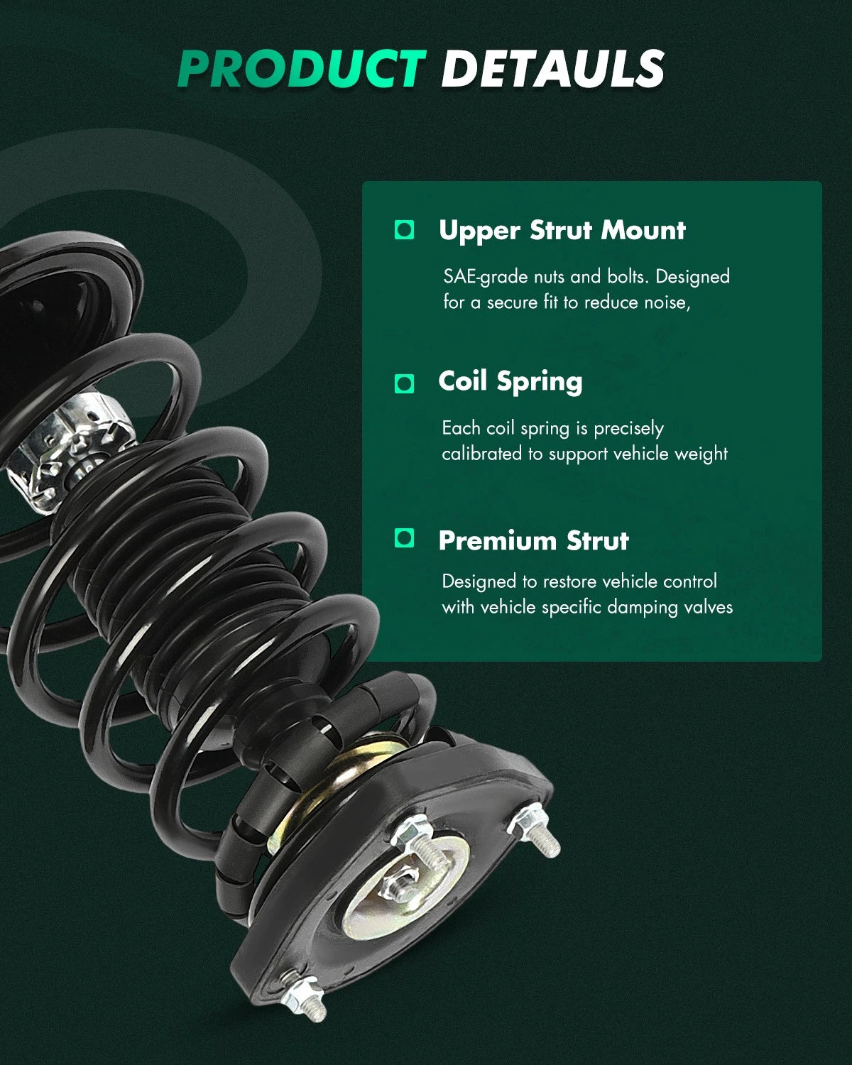 2X Complete Shocks Struts & Coil Spring Set for Hyundai Tiburon (2003–2008)