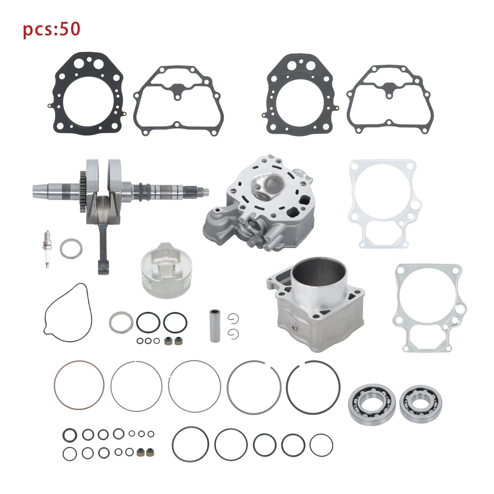 Engine Rebuild Kit for Honda TRX500 (2009–2024) - Crankshaft 13000-HR3-A40, 12200-HP7-A01