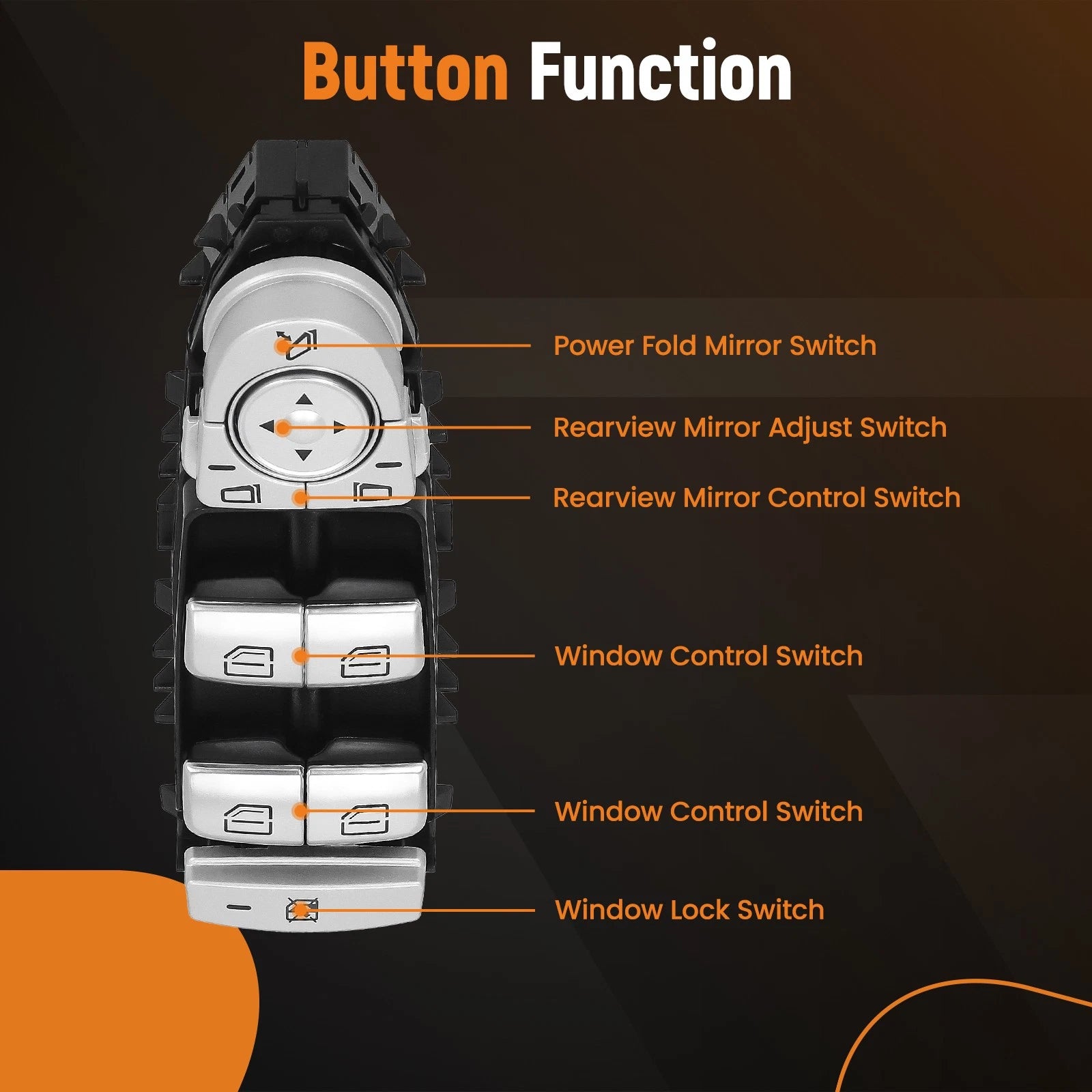 Window Control Switch for Mercedes-Benz C300 C350e Sedan (2015-2018)