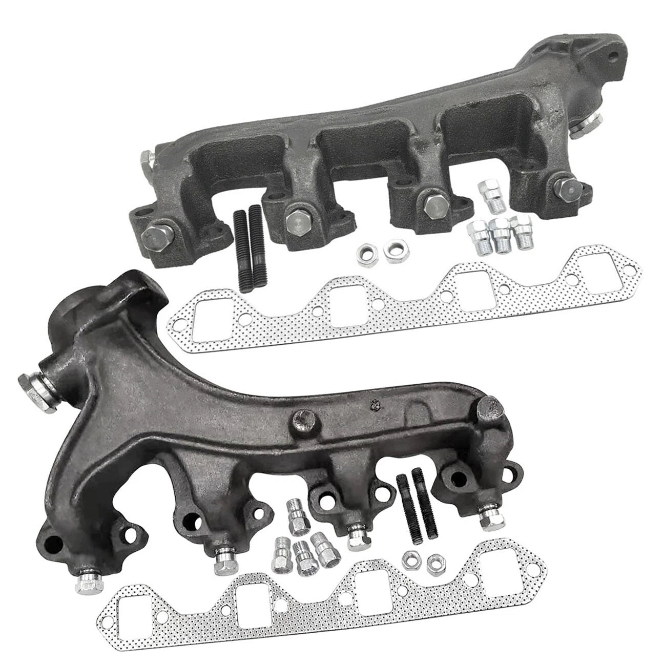 2X Exhaust Manifold with Gasket Kit for Ford F-150 250 350