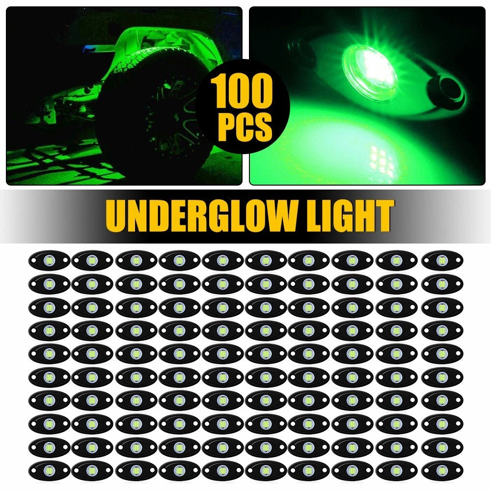 100X Green LED Rock Light for Car SUV Jeep Truck UTV