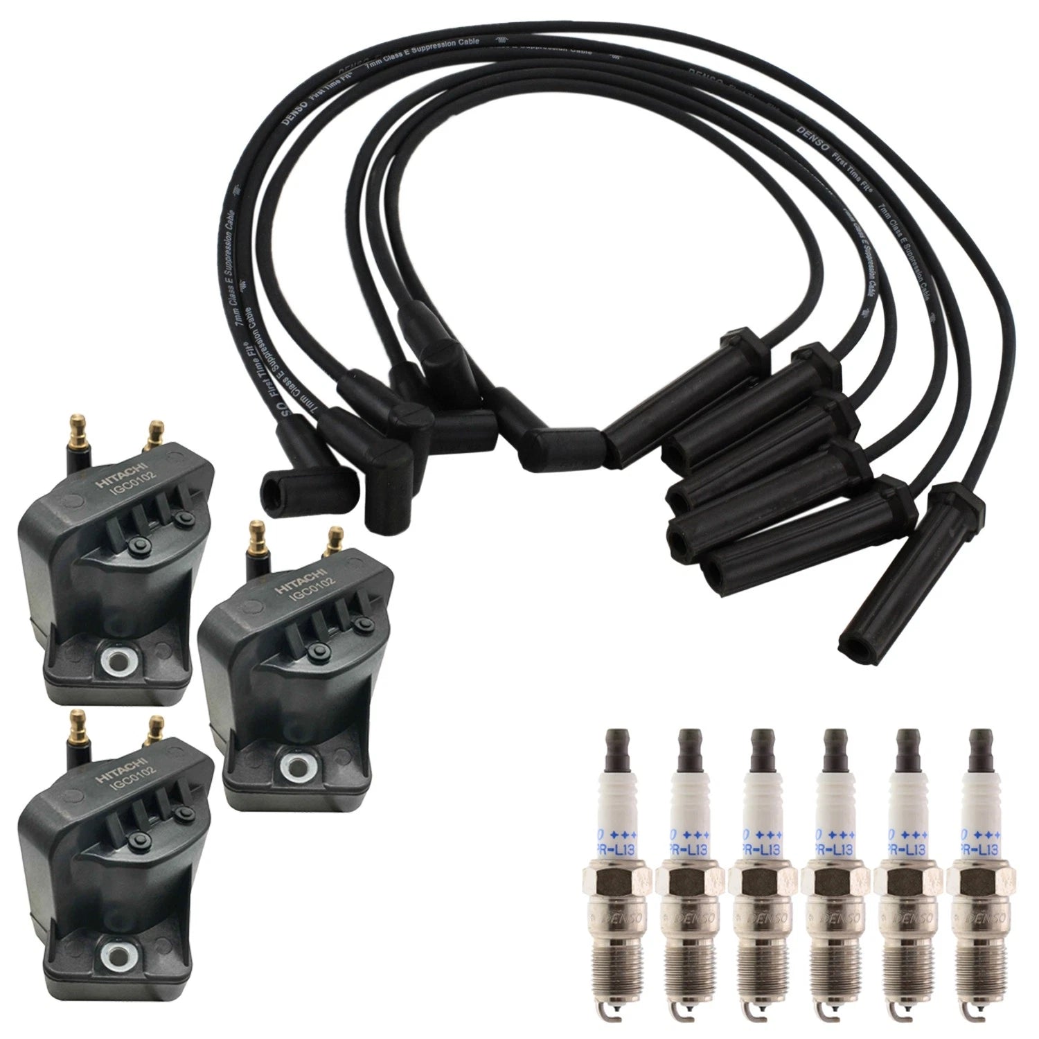 Set of 3 Ignition Coils & 6 Iridium Spark Plugs for Alero V6 (2000–2004)