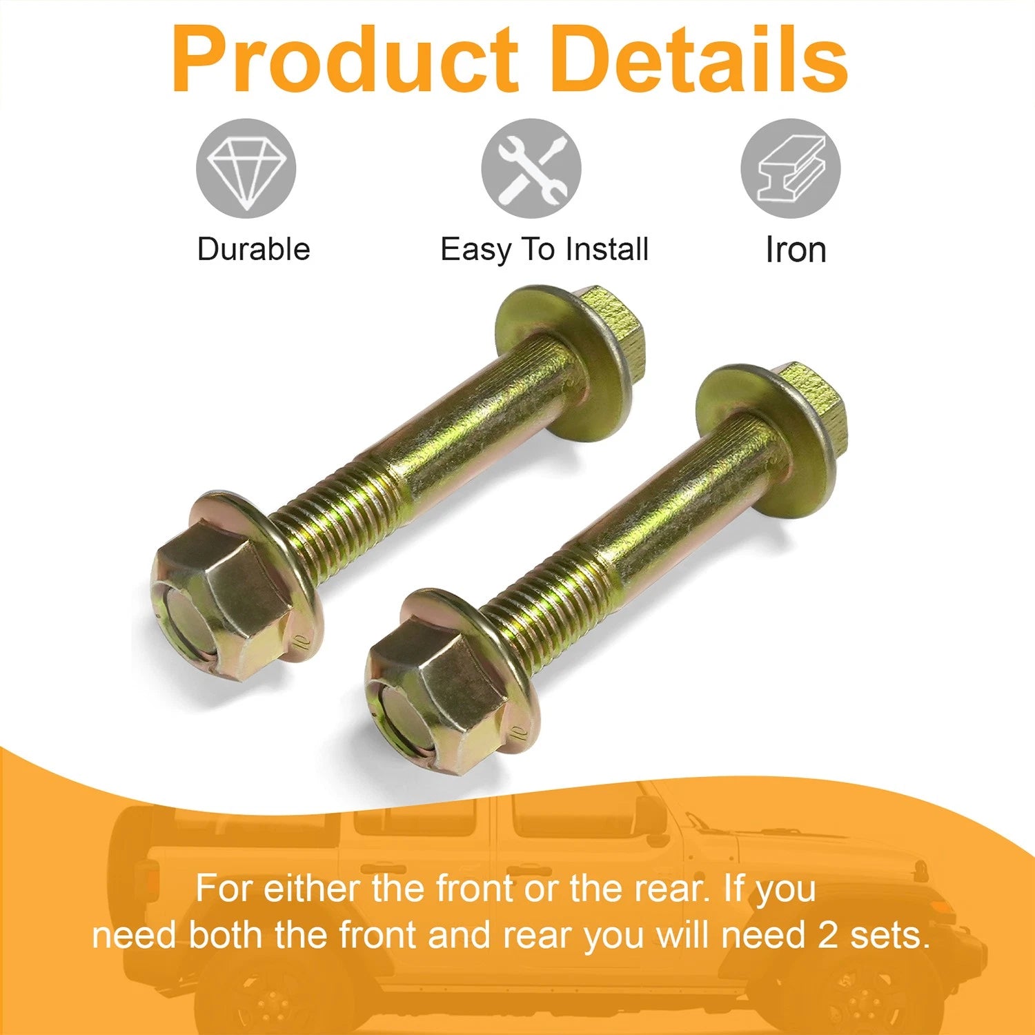 Sway Bar Lower Link Bolts for Jeep Wrangler JK JL Gladiator JT (2007–2023)