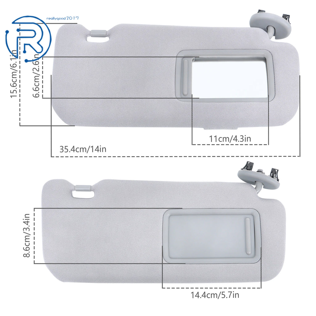 Passenger Side Sunvisor with Mirror for Toyota Corolla (2009-2013)