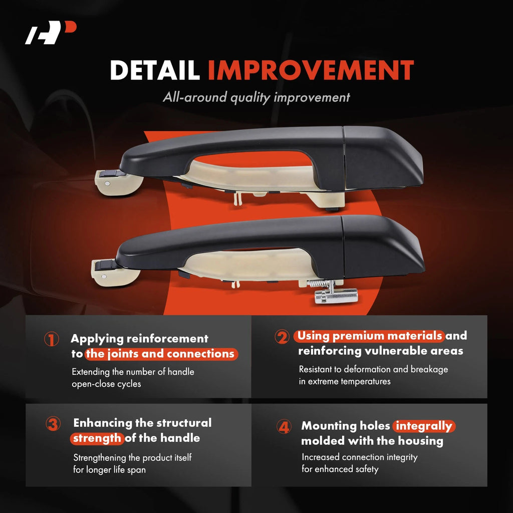 2X Rear Exterior Door Handle for Hyundai Entourage (2007–2008) Kia Sedona
