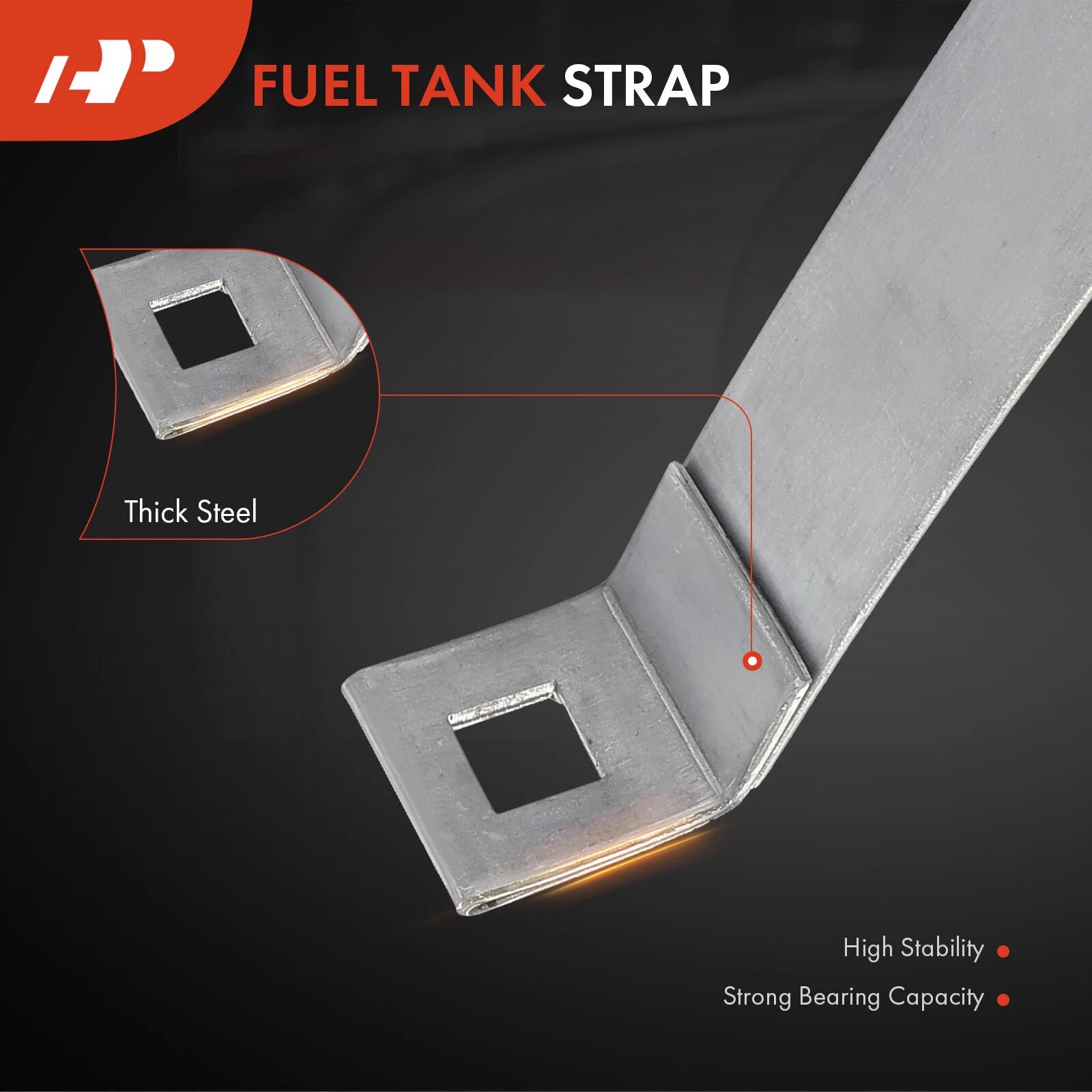 2X Steel Fuel Tank Straps for Chevrolet Malibu (1964–1967)