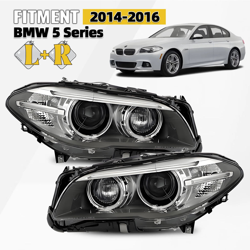 HID Xenon Headlights Pair for BMW F10 528i 535i 550i (2014–2016)