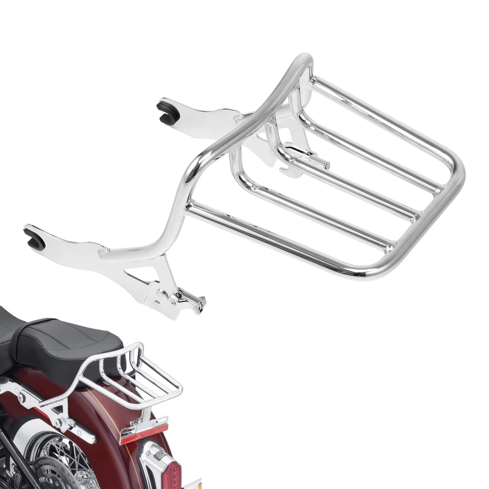 2X Luggage Rack for Harley Softail FLDE FLHC FLHCS FLSL (2018–2025) Chrome