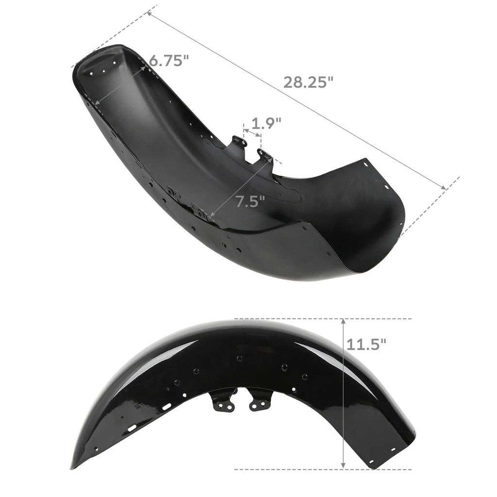 Gloss Black Front Fender for Harley Touring Electra Glide FLHTCU (2014–2025)