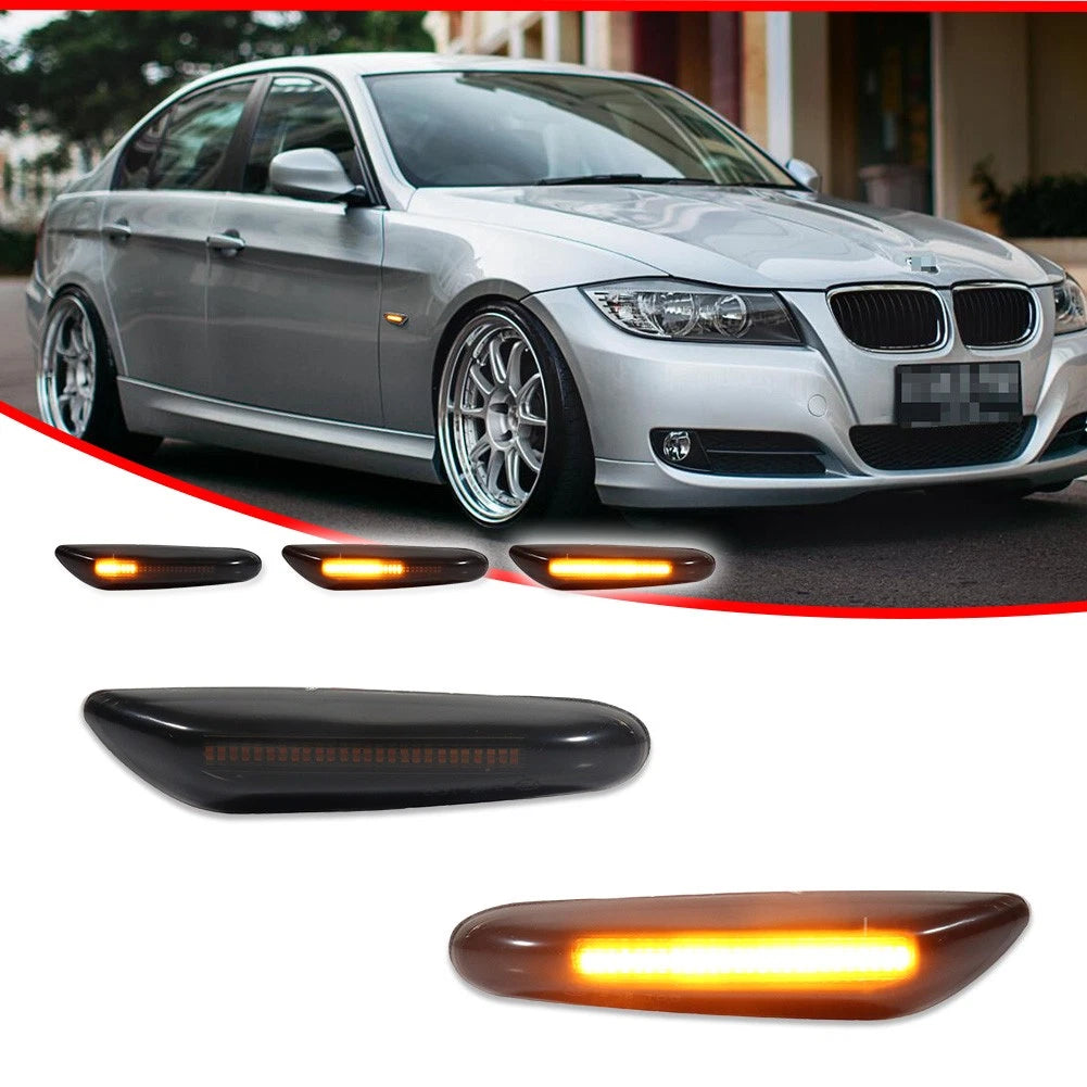 Smoked Dynamic Amber LED Front Side Marker Signal Lights for BMW 1 3 5 X Series