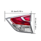 Tail Light Assembly for Nissan Rogue (2014–2016) Passenger Right LED Clear