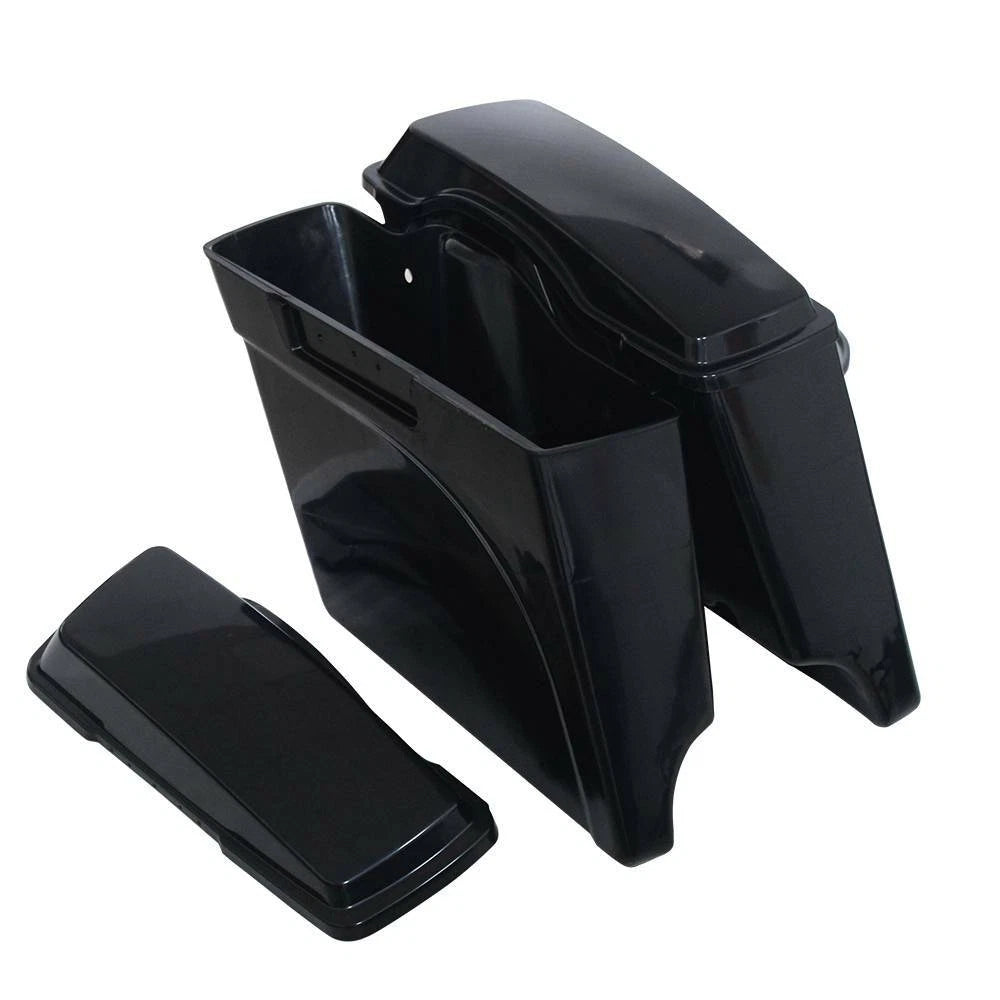 5" Stretched Extended Hard SaddleBags with Conversion Brackets for Harley Softail