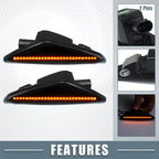 2X LED Side Marker Amber Light 63137171007 for BMW X3 (2011–2014) Black Lens