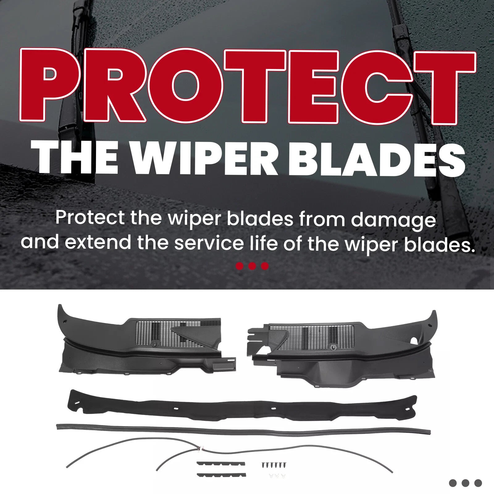 Windshield Wiper Cowl Panel Grille for Dodge Ram 1500/2500/3500 (2002-2010)