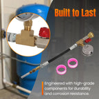 Geothermal Loop Fill Tool with 100psi Gauge for Garden Hose