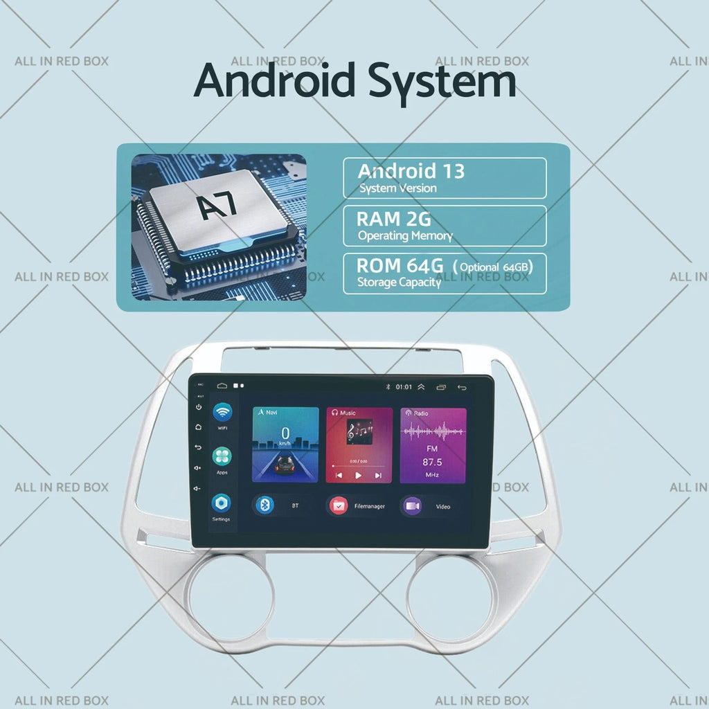 CarPlay Radio Stereo GPS for Hyundai i20 (2013–2023)