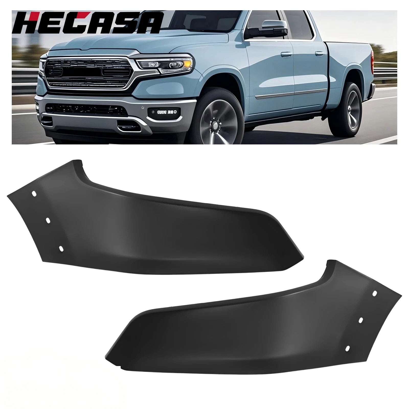 Set of 2 Front Bumper End Filler Panels for Dodge Ram 1500 (2019–2024) 68403894AD
