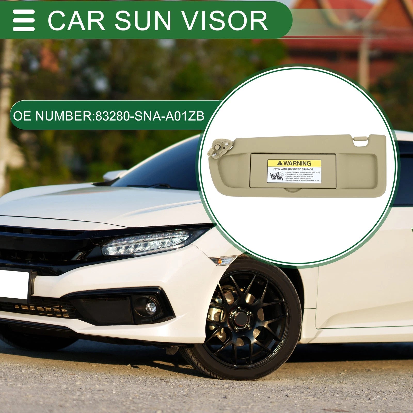 Left Driver Side Sun Visor No. 83280-SNA-A01ZB for Honda Civic (2006–2008)