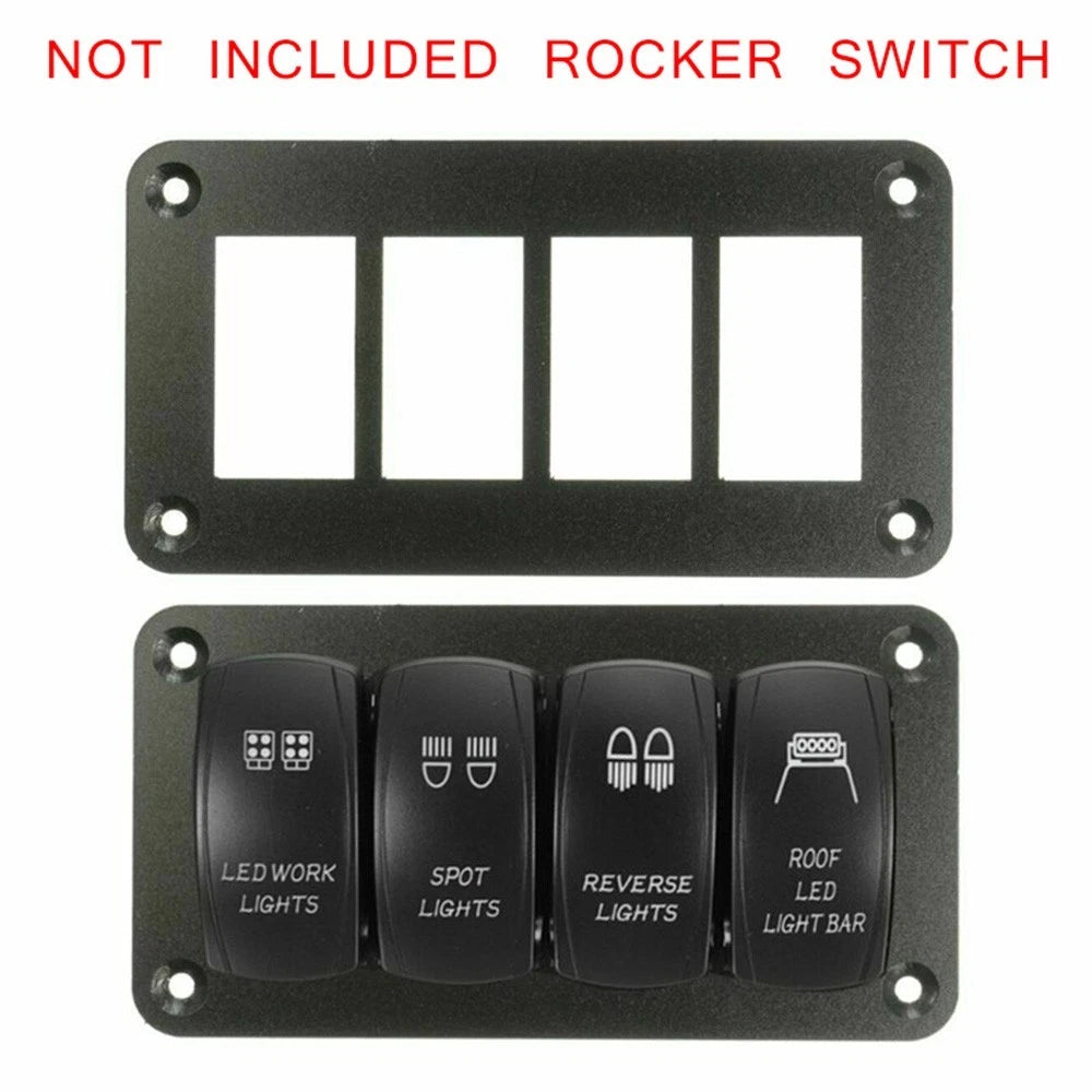 4-Gang Rocker Switch Panel Holder for Boat Marine (Aluminum Alloy)