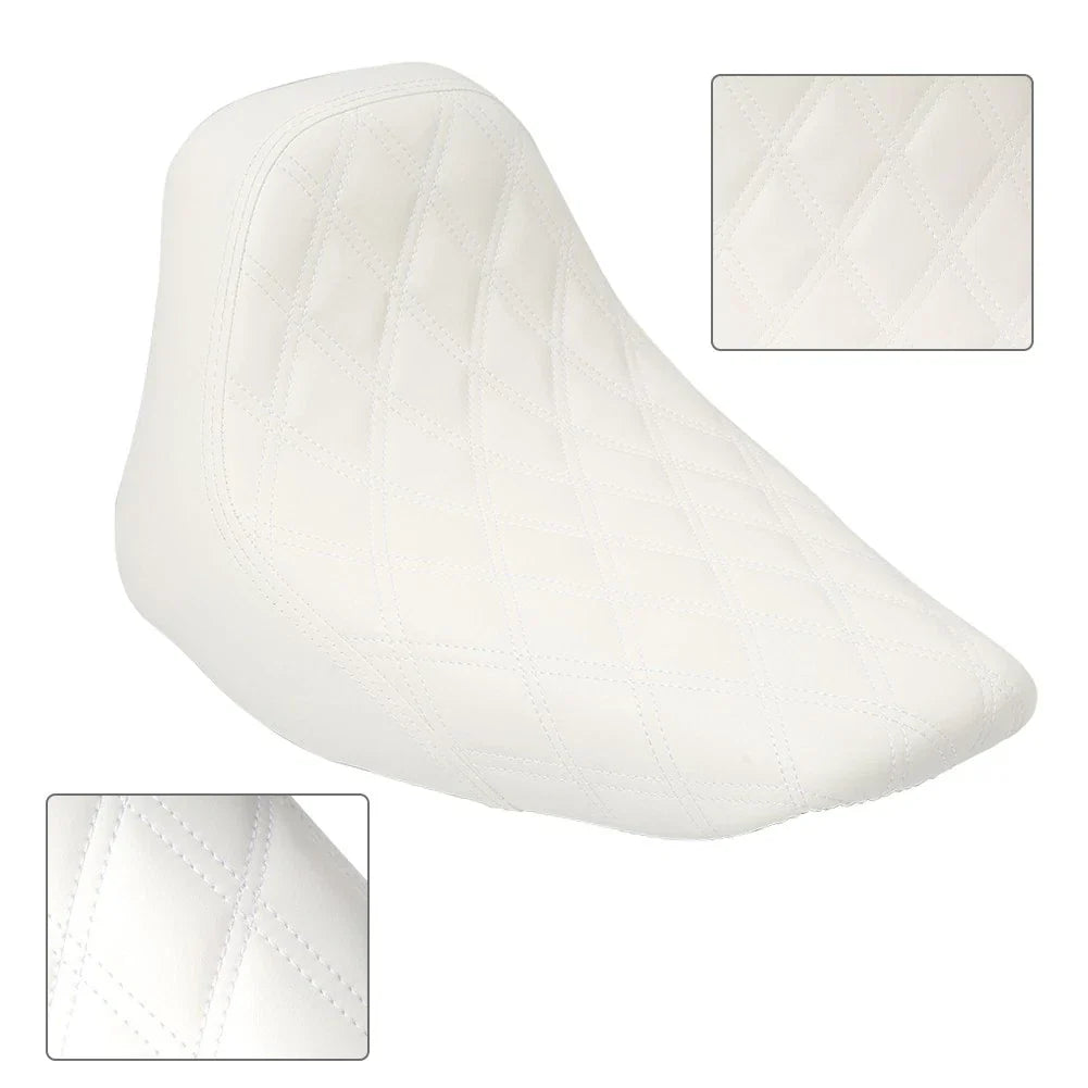 Rider Driver Seat Cushion White for Harley Heritage Softail FLSTC (2006-2017)