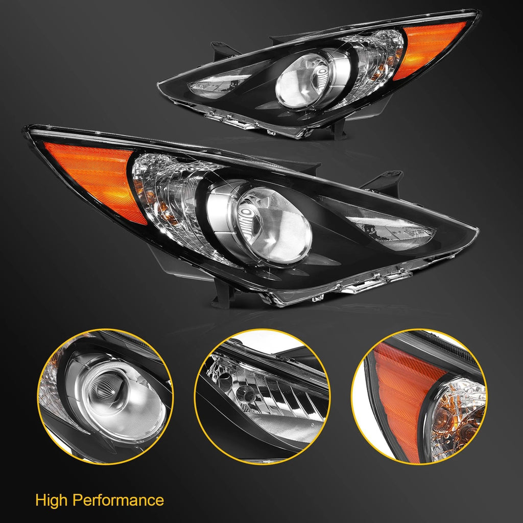2X Headlight Assembly for Hyundai Sonata (2011–2014)