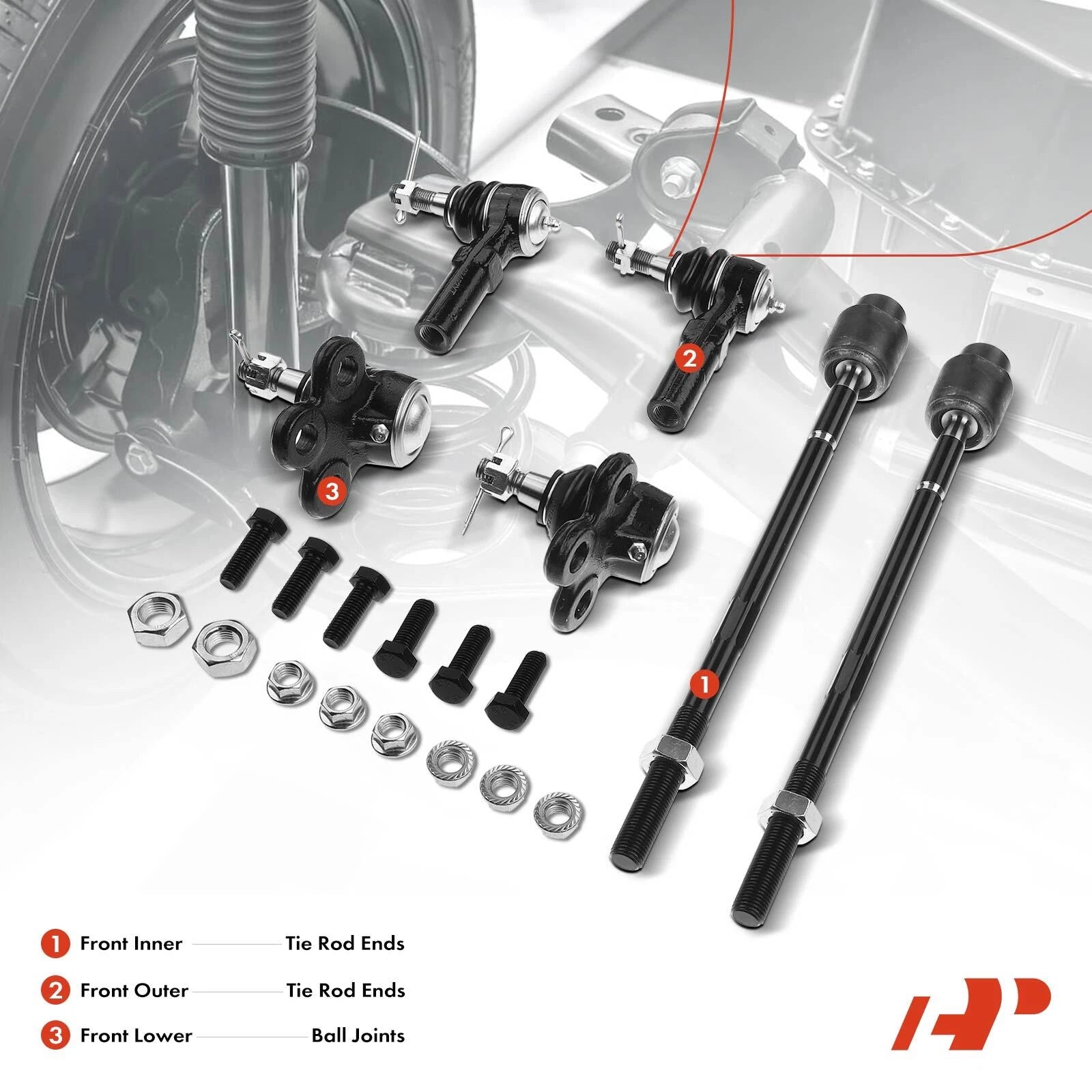 6x Tie Rod End Ball Joint for Cadillac Eldorado (1967-2002)