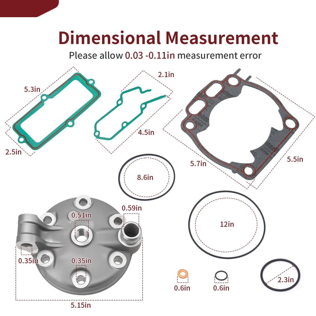 Cylinder Head & Top End Gasket Kit for Yamaha YZ250 (2001–2002, 2011–2024)