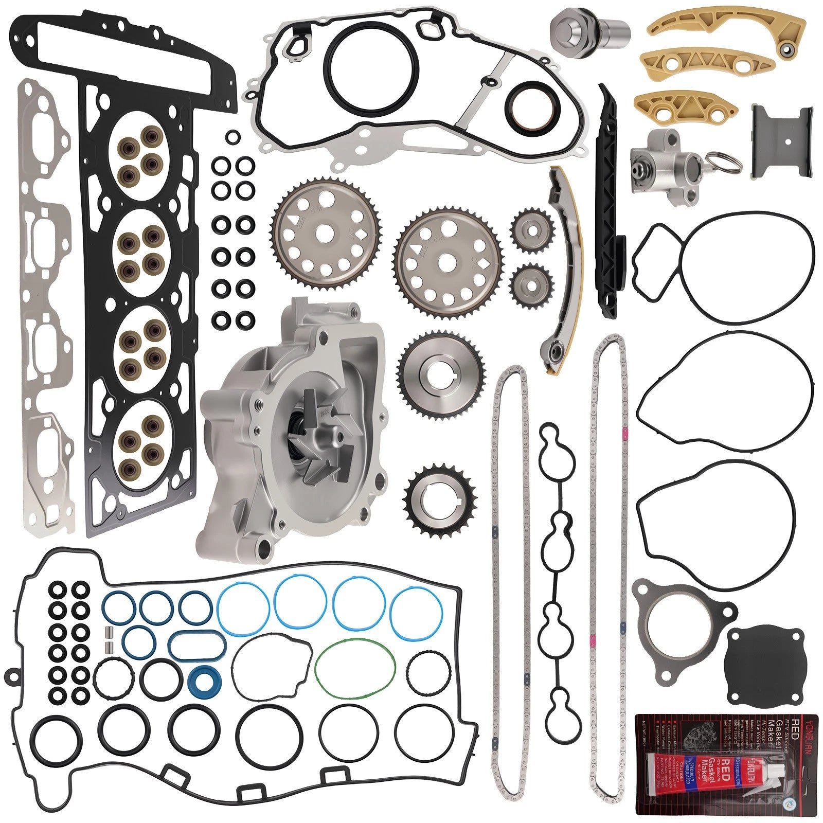 Timing Chain Water Pump Head Gasket Kit for Chevrolet Cobalt HHR Malibu (2005–2011)