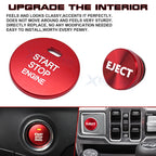 Red Alloy Engine Start + Cigarette Lighter Button Trim for Mazda 3 6 CX-3 (2014-2021)
