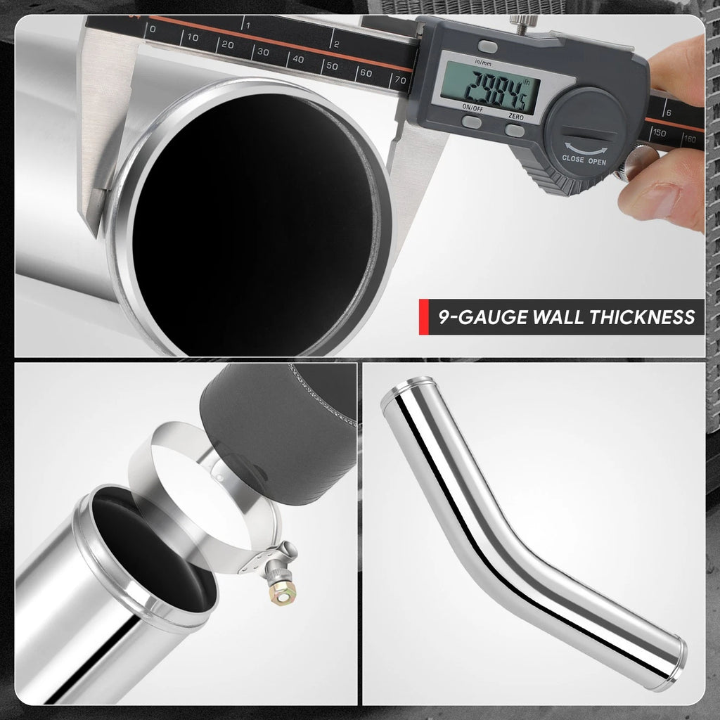 45 Degrees Bend Pipe for Intercooler (3.0" OD, 9-Gauge Aluminum)
