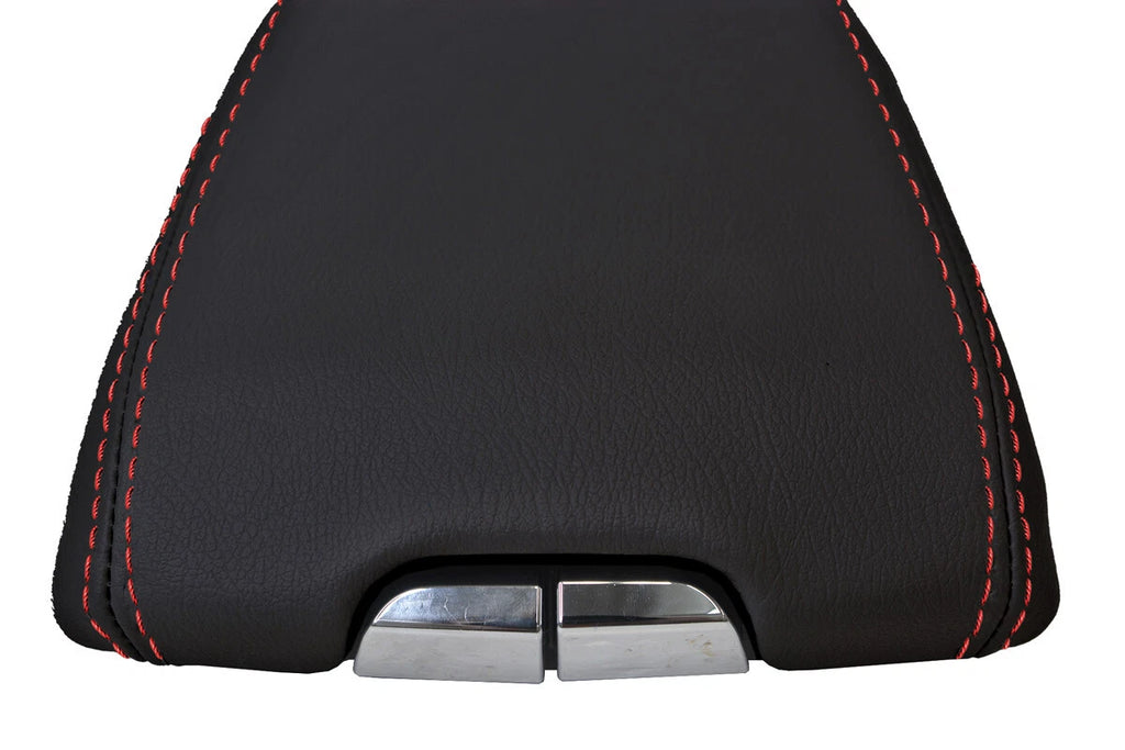 Center Console Lid Armrest Cover Leather for Cadillac SRX (2010–2016) Red Stitch