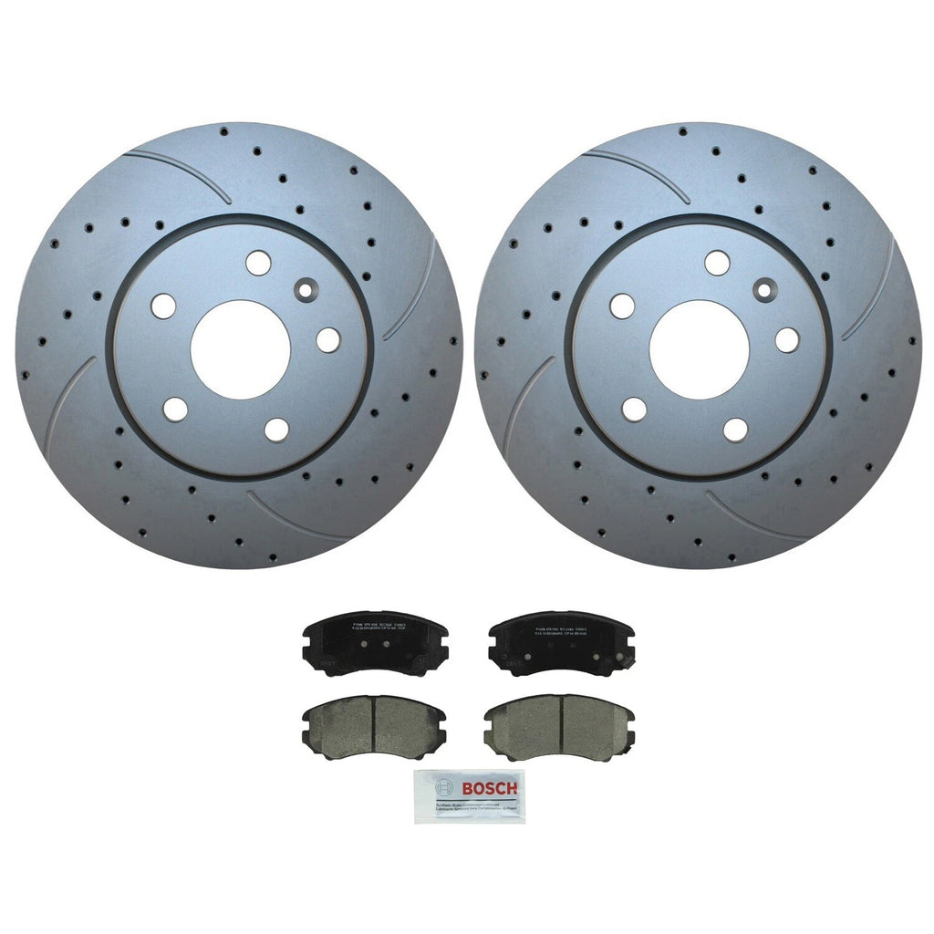 Front Brake Kit 321mm Drilled Disc Rotors & Bosch Ceramic Pads for Buick Chevy GMC