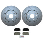 Front Brake Kit 321mm Drilled Disc Rotors & Bosch Ceramic Pads for Buick Chevy GMC