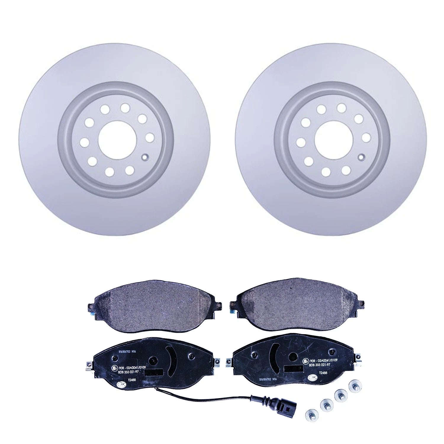 Hella Front Rotors Low-Met Disc Brake Pad Kit for Audi A3 Quattro S3 Golf R GTI Jetta (2000–2023)