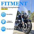 Clear Windshield with Bracket for Harley Touring Road King FLHRX (1994–2025)