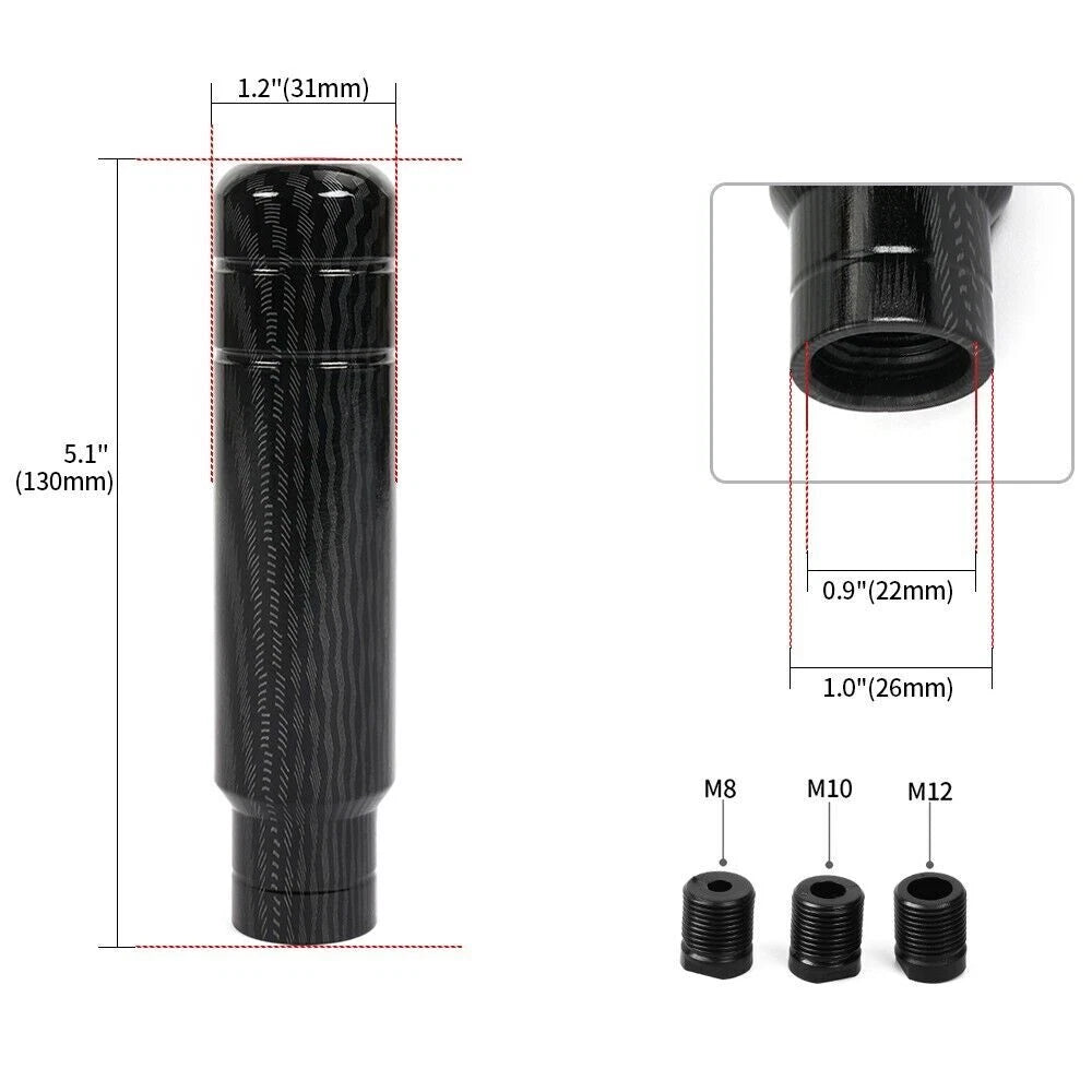 Carbon Fiber Manual Gear Shift Knob for Universal Fit (2010–2023)
