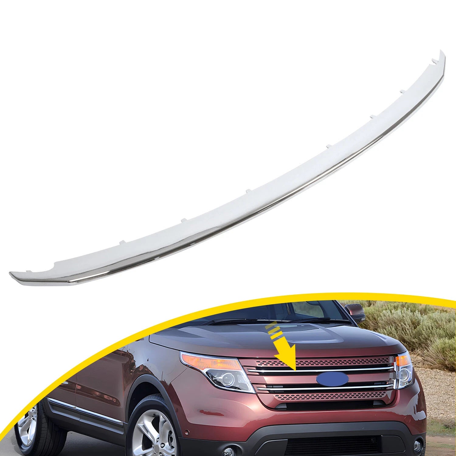 Upper Chrome Grille Molding Trim for Ford Explorer (2011–2015)