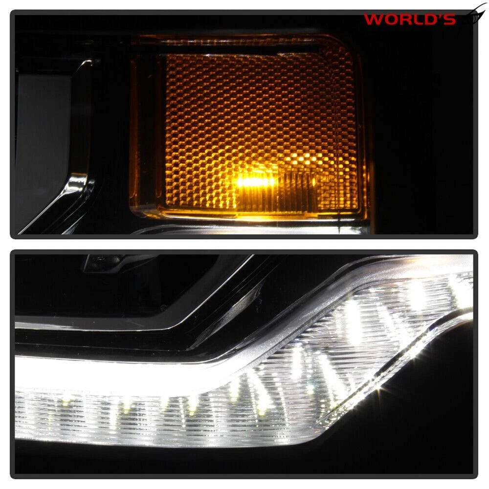 Headlight for Chevy Silverado 1500 (2016–2018) HID/Xenon LED Black Right