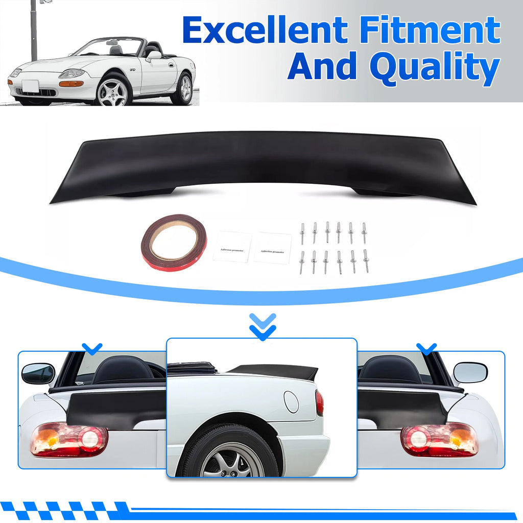 Matte Black Duckbill Rear Trunk Lip Spoiler for Mazda Miata (1990–1997)