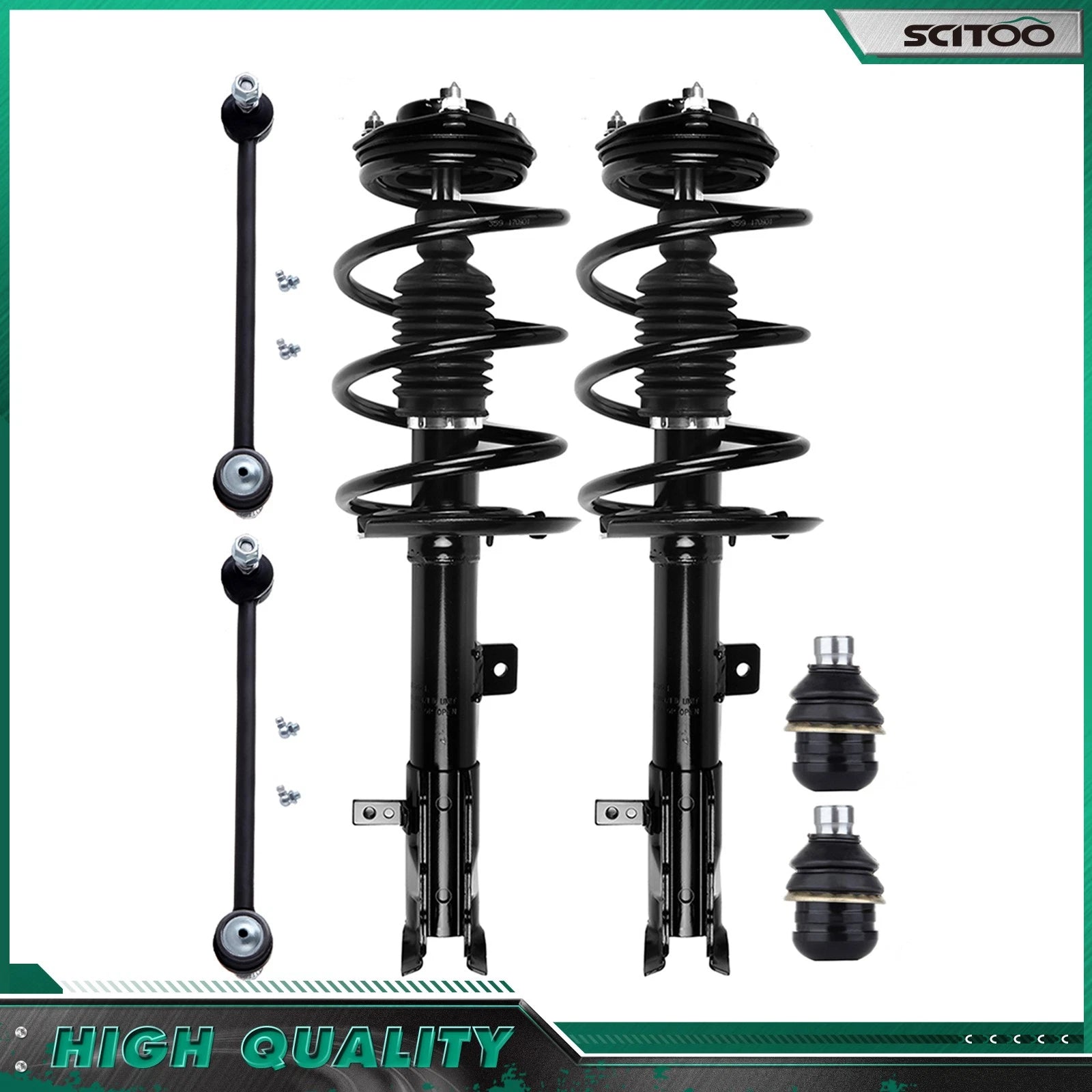 Front Struts Coil Springs Lower Ball Joint Sway Bar for Dodge Caliber (2009–2012)