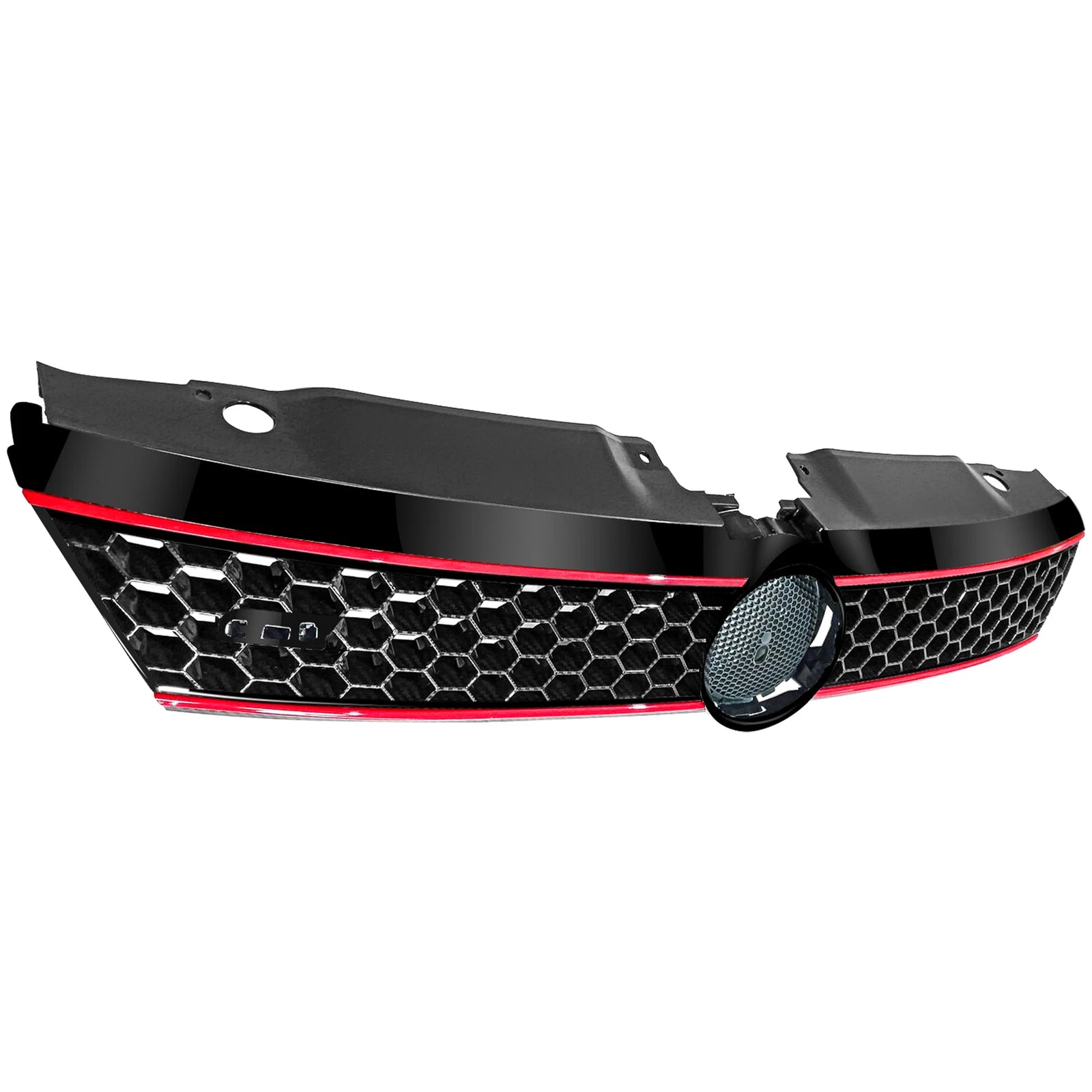 Grille for Volkswagen Jetta (2011-2014) Hex Mesh Black with Red Trim