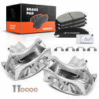 Pair Front Brake Calipers & Ceramic Brake Pads for Chrysler 200 (2011–2014)